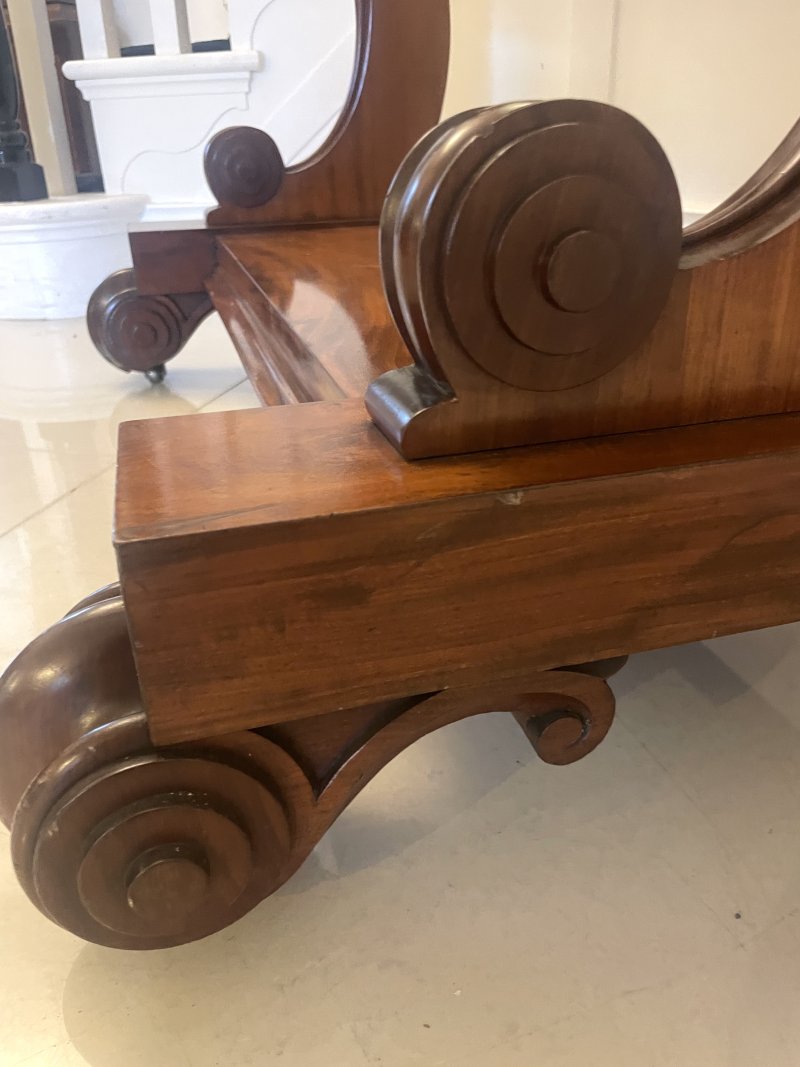 Large Antique Victorian Quality Mahogany Cheval Mirror - Image 11